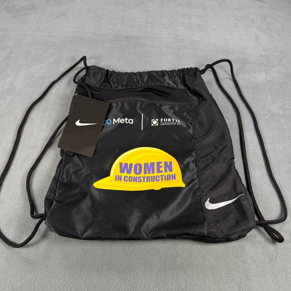 Nike Golf Drawstring Bag Black Meta Fortis Women in Construction CinchTG0274-001